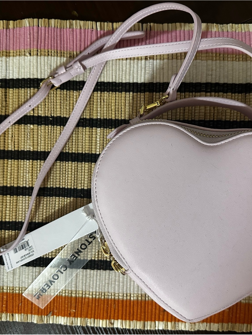 Stoney Clover Lane Heart Crossbody Bag Lilac - NWT - Gold Hardware